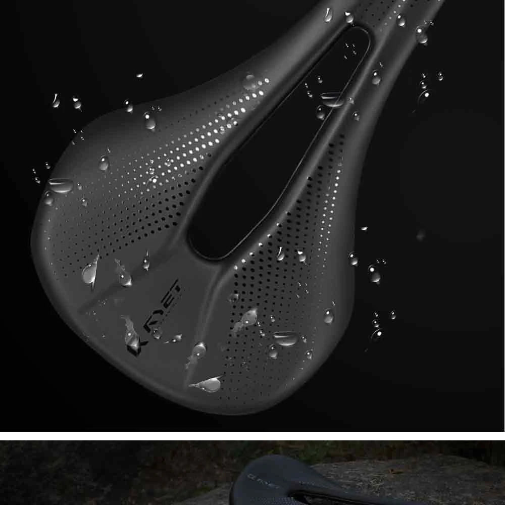 RYET-sillín de carbono para bicicleta con estampado 3D, 140mm, 142mm, superligero, para carreras de montaña, EVA, cojín para asiento de bicicleta, pieza de asiento para ciclismo