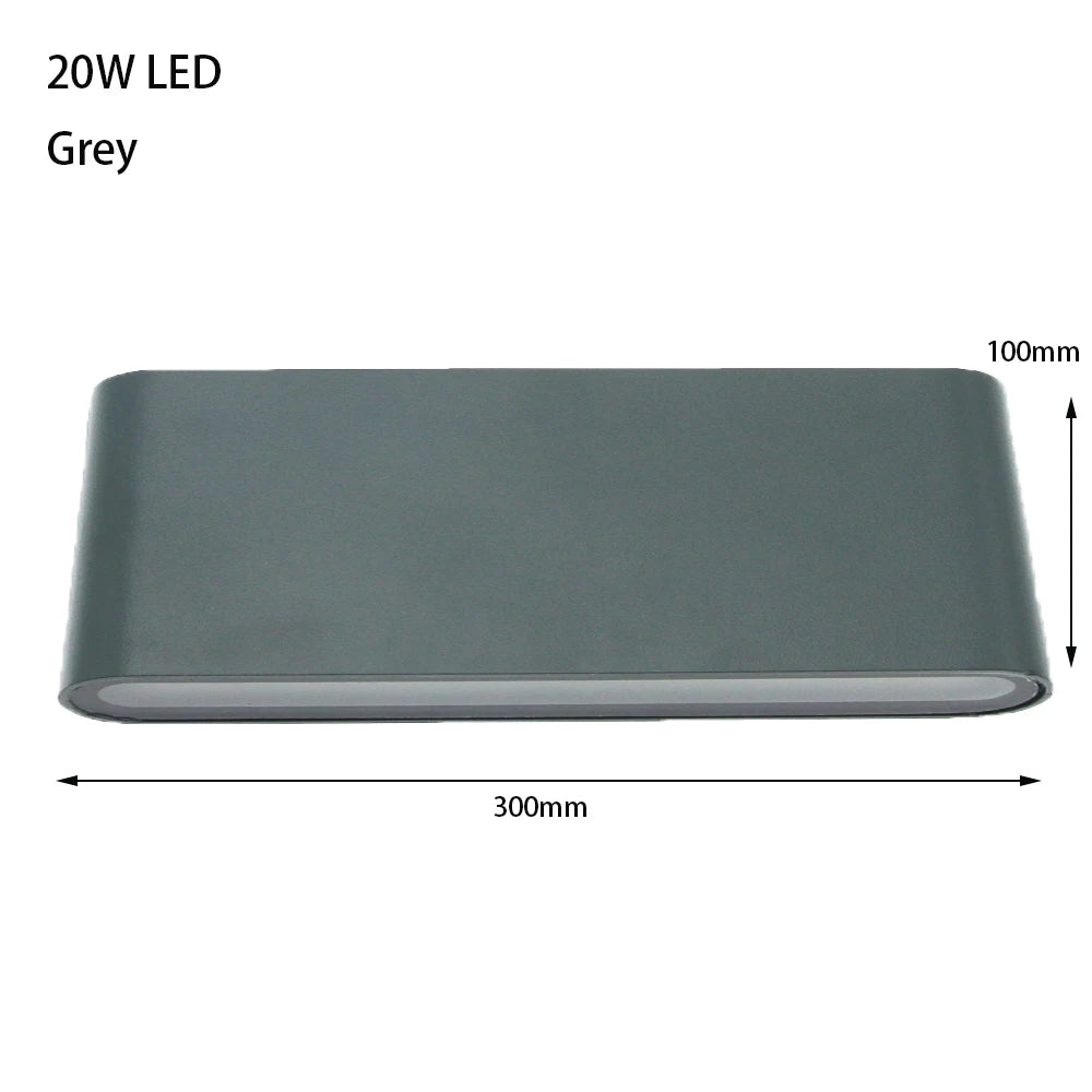 Lámpara LED de pared impermeable para exteriores, 6W, 12W, 24W, dormitorio, sala de estar, balcón, lámpara de pared Exterior de aluminio, accesorios de aplique