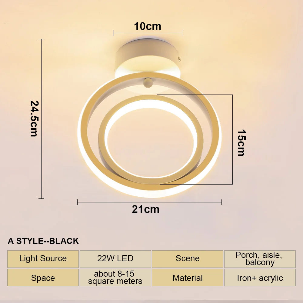 Luz de techo moderna, lámpara de techo LED para pasillo pequeño, diseño de cerca de techo, accesorio de iluminación para el hogar, cocina, dormitorio, balcón