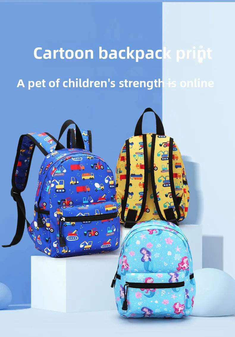 Mochila Infantil de Dibujos Animados, Ligera, para Jardín de Niños y Escuela, con Protección Ergonómica para la Columna Vertebral, para Niños y Niñas, Estilo Casual y Moderno
