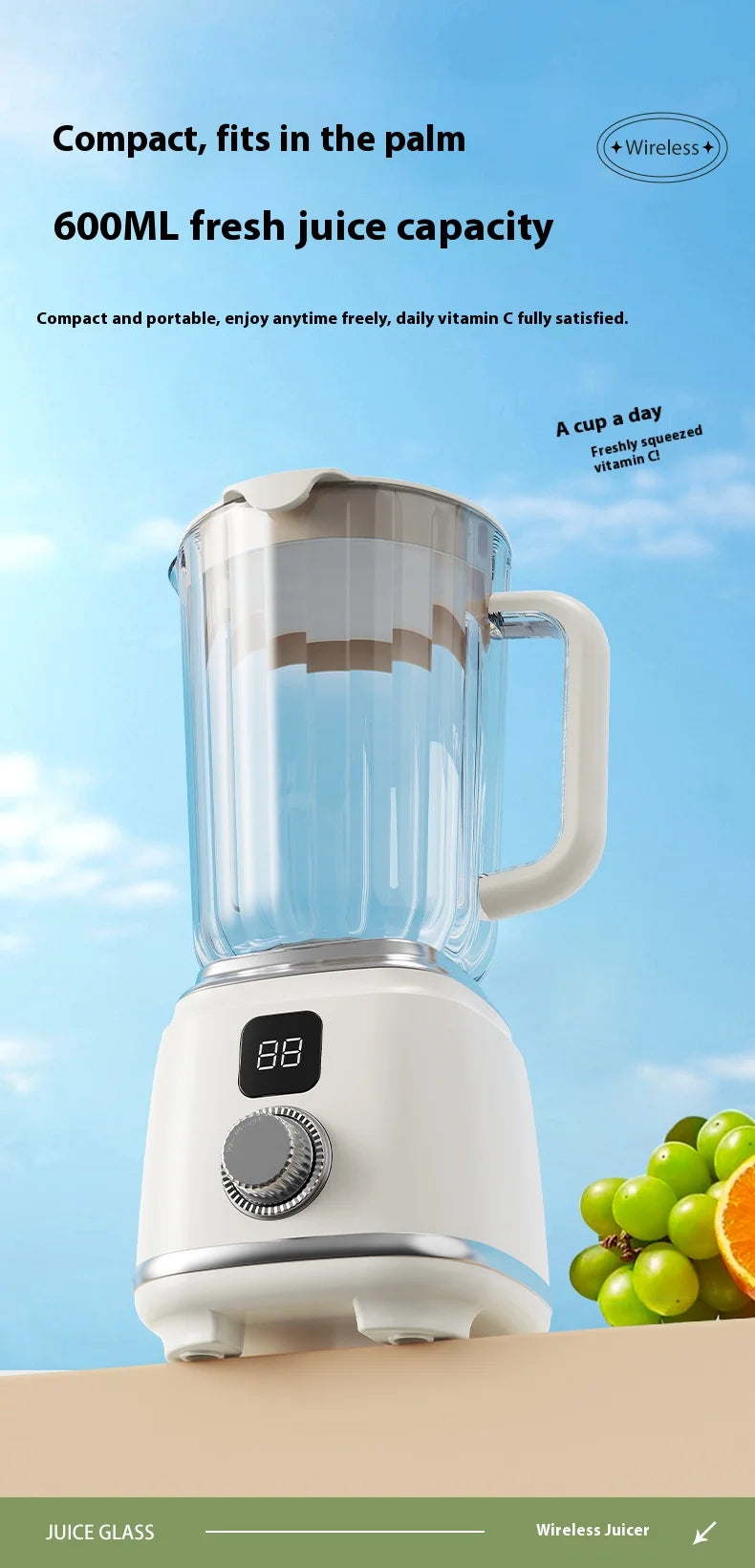 Nueva Licuadora Doméstica con 10 Cuchillas, 3000mAH, Multifuncional, Trituradora de Hielo, Extractor de Jugos, Alta Tasa de Extracción, Utensilios de Cocina