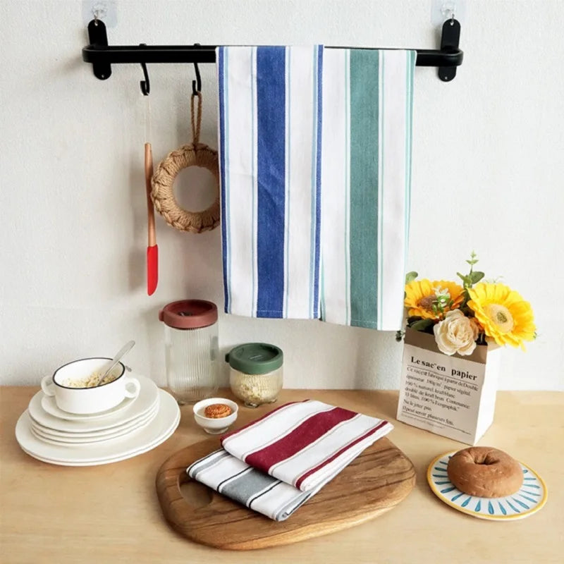Paños de Cocina de Algodón, Paños de Tela a Rayas, Servilletas de Tela para el Hogar y la Cocina, Paños para Lavar Platos, Suministros para Restaurantes