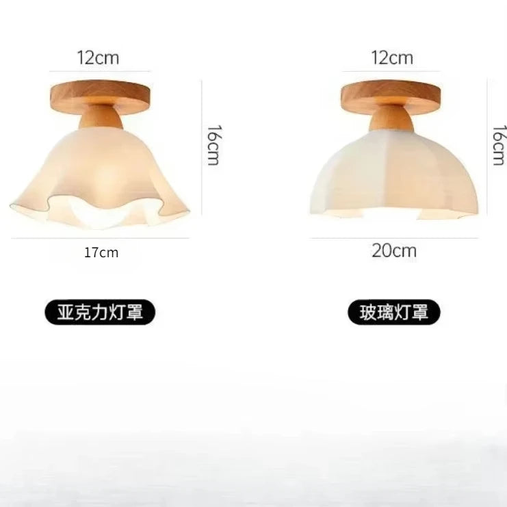 Lámpara de techo de troncos nórdica, porche, guardarropa, ventanal, salón, balcón, lámpara de madera japonesa, lámpara de entrada para pasillo