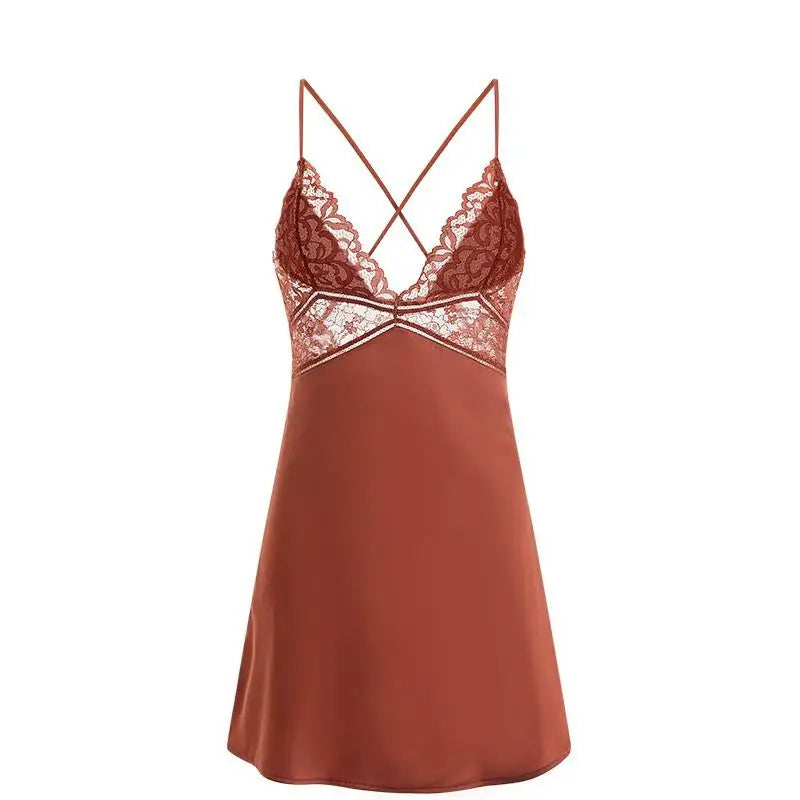 Sexy Intimate Lingerie Perspective Nightwear Lace Patchwork Home Wear Robe Suit Lady Kimono Gown Sleepwear Satin Nighty Bathrobe