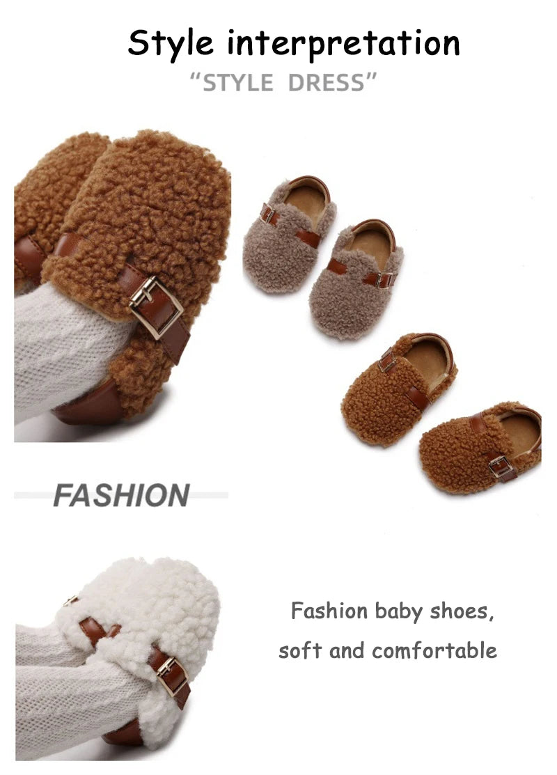 Zapatos para recién nacido, niño y niña, zapatos suaves y cómodos para caminar para niños, zapatos antideslizantes cálidos y gruesos para niños pequeños, zapatos de cuna para bebé