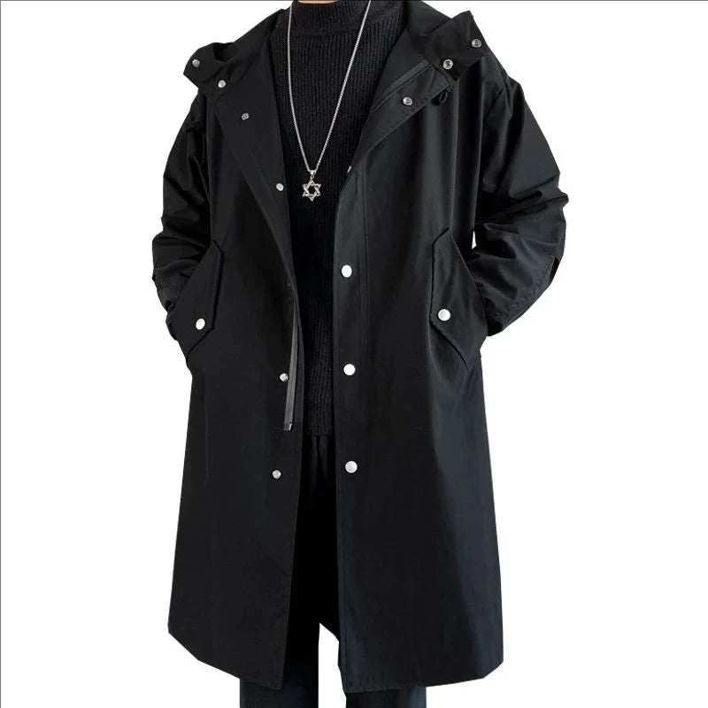Nueva chaqueta con capucha de otoño para hombre, ropa de calle coreana, abrigos de gran tamaño, ropa de calle coreana, ropa masculina de moda, chaquetas holgadas de Hip Hop