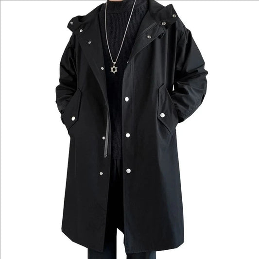 Nueva chaqueta con capucha de otoño para hombre, ropa de calle coreana, abrigos de gran tamaño, ropa de calle coreana, ropa masculina de moda, chaquetas holgadas de Hip Hop