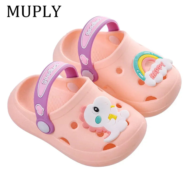Summer Children Garden Clogs Shoes Boys&Girls Beach Sandal Kids Lightweight Breathable Cute Cartoon Slip Baby Slippers