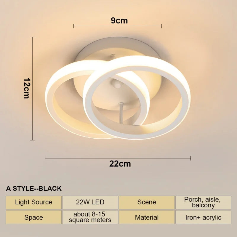 Lámpara de techo LED moderna para sala de estar, dormitorio, guardarropa, pasillo, escalera, luz de techo, decoración interior del hogar, accesorio de iluminación