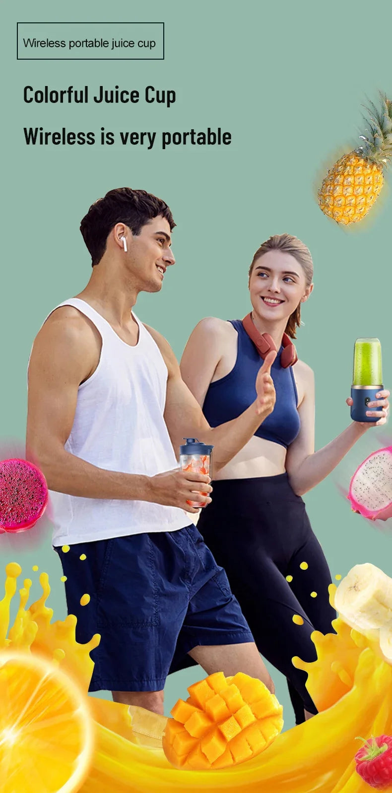 Exprimidor eléctrico portátil, Mini mezclador doméstico, mezclador multifuncional para triturar frutas y verduras, herramienta de jugo con carga USB