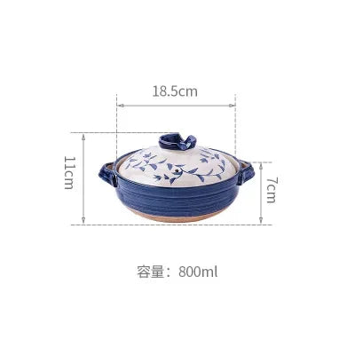 Cazuela de cerámica de estilo japonés, olla pequeña negra, cacerola de arcilla, utensilios de cocina para el hogar, suministros de cocina, olla para sopa, 1 Uds.