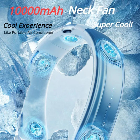 Wiederaufladbarer tragbarer Nackenventilator, leiser elektrischer Mini-Ventilator mit 3 Geschwindigkeiten, für Outdoor, Zuhause, Camping, 10000mAh