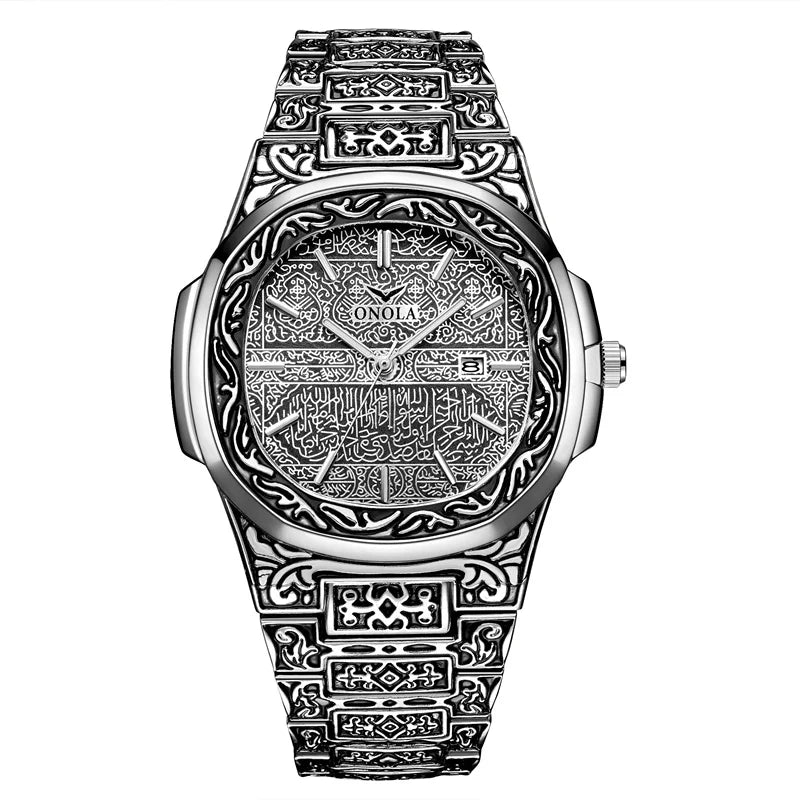 Relojes para hombre ONOLA, relojes de pulsera de cuarzo informales a la moda, reloj masculino de marca superior, relojes de pulsera de cuero de lujo con calendario