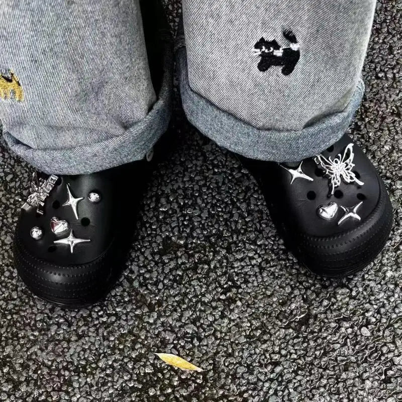 Set de Lujo de Dijes Metálicos Y2K de Mariposa para Zapatos, Accesorios Góticos de Araña para Sandalias y Zuecos, Decoraciones DIY para Zapatos, Colección Verano 2026