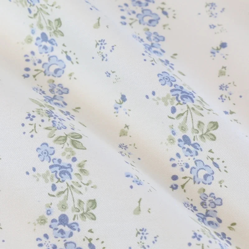 235x50cm tela azul gris rosa raya floral estampado de hojas funda nórdica juego de cuatro piezas tela de cama