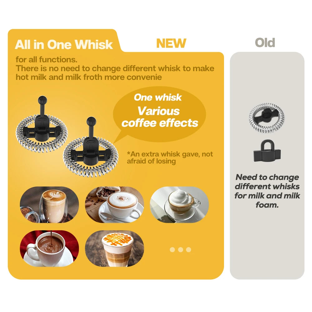 HiBREW Espumador de leche Espumador Mezclador de chocolate Latte frío/caliente Capuchino Calentador de leche completamente automático Cool Touch M1A