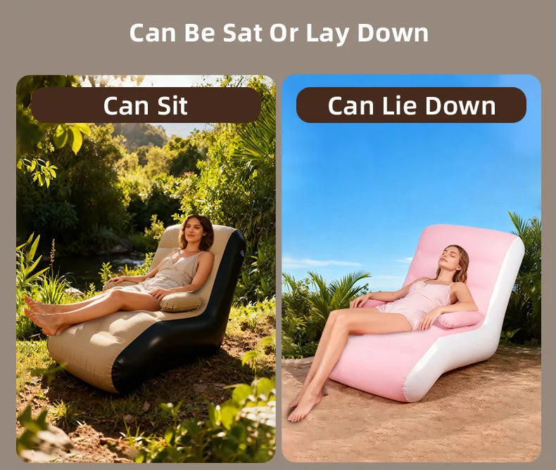 Inflatable Lounger Sofa with Storage Bag for Living Room And Bedroom Lazy Sofa Compact Foldable Seat Cushion