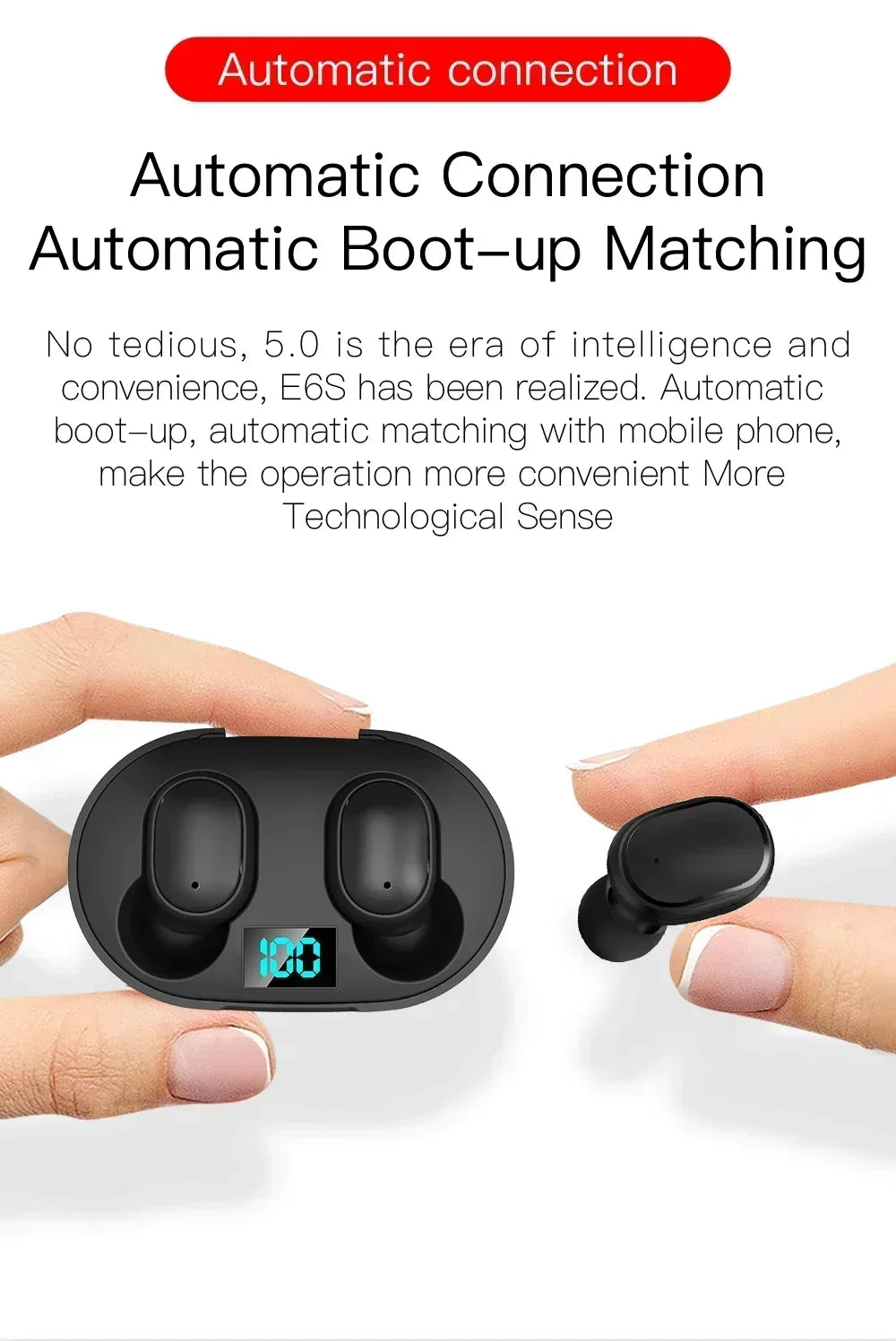 Auriculares inalámbricos Bluetooth E6S TWS auriculares Bluetooth auriculares inalámbricos auriculares con cancelación de ruido con micrófono