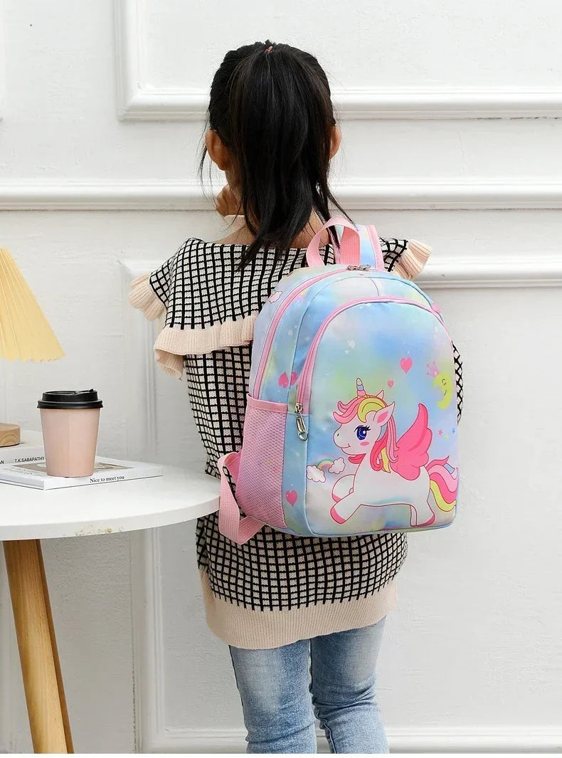 Nueva mochila para niños, bonita mochila escolar con estampado de sirena y unicornio de dibujos animados, mochila escolar ligera para guardería