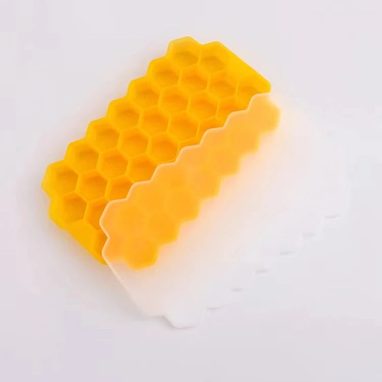 Molde para cubitos de hielo de 37 cavidades, molde para cubitos de hielo de silicona reutilizable, máquina para hacer helados sin BPA con tapas, molde para paletas DIY, bandejas para cubitos de hielo
