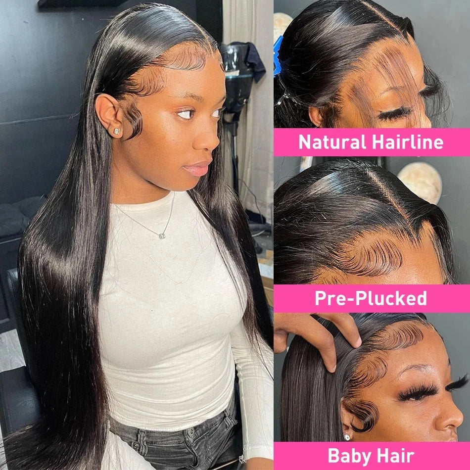 13x6 Straight Lace Frontal Wig 13x4 Lace Frotal Human Hair Wigs Swiss Transparent Lace Human Hair Wigs Pre Plucked Wig