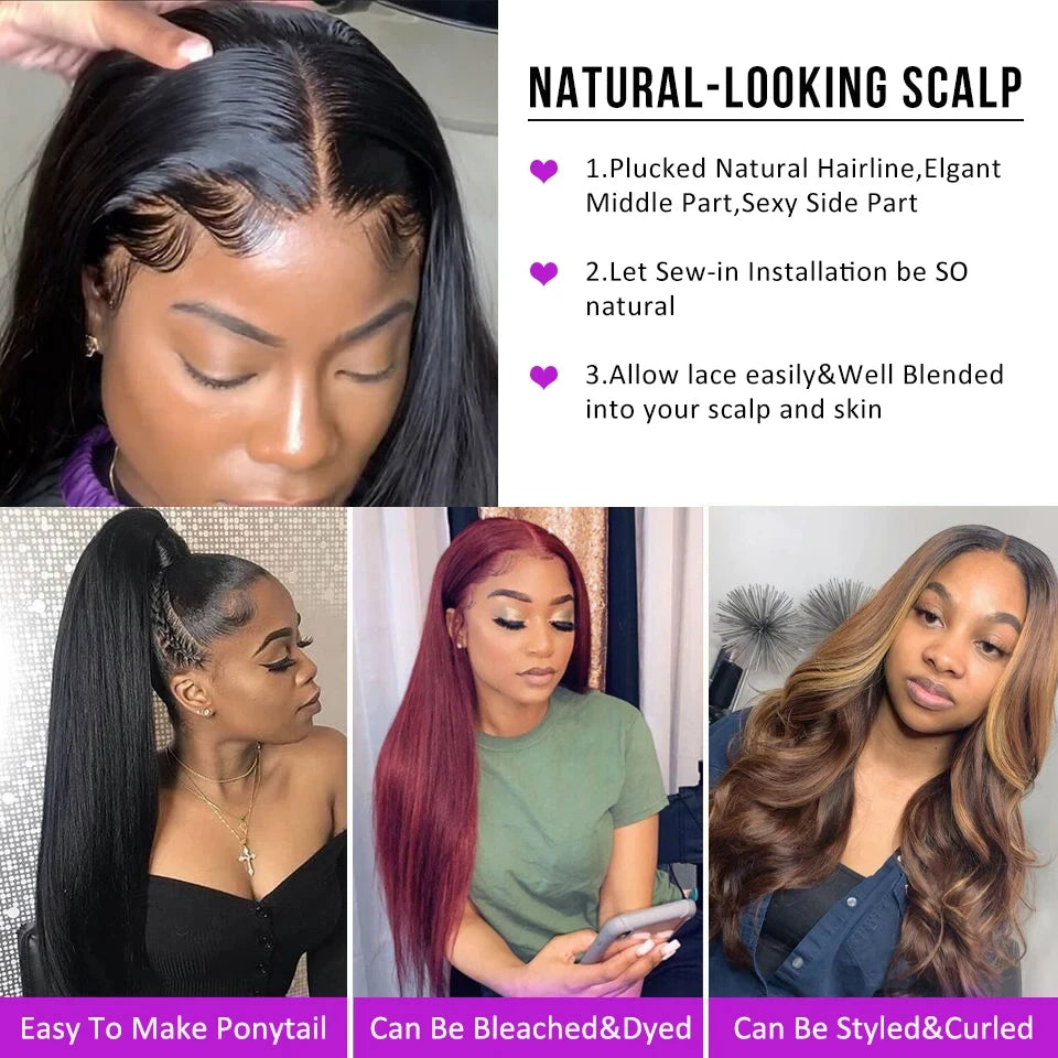 Pelucas de cabello humano liso de 250 densidades, 13x6, 32 y 30 pulgadas, peluca frontal de encaje transparente HD, cabello humano brasileño real para mujeres