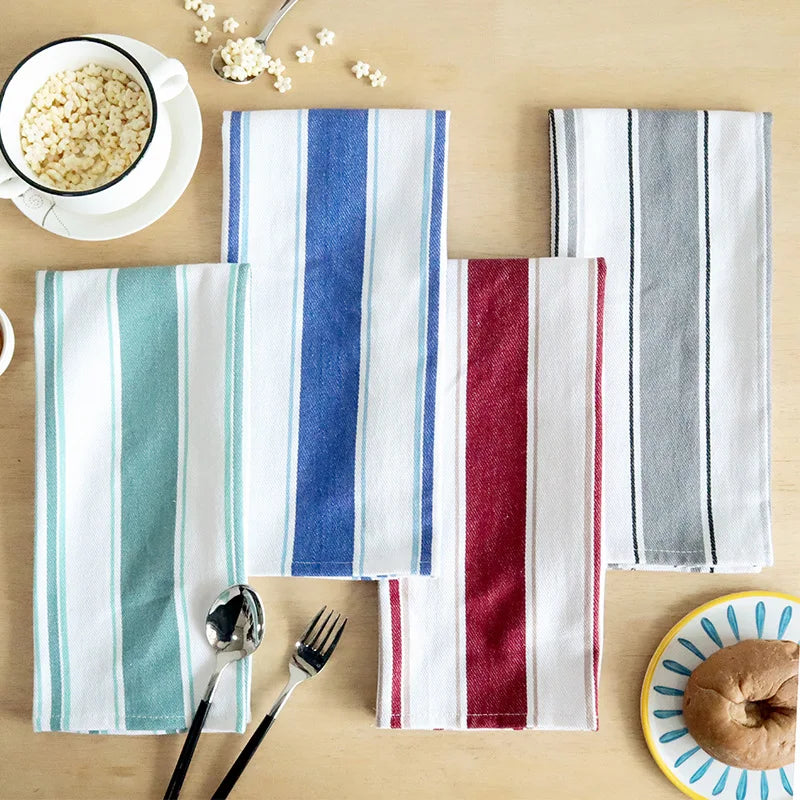 Paños de Cocina de Algodón, Paños de Tela a Rayas, Servilletas de Tela para el Hogar y la Cocina, Paños para Lavar Platos, Suministros para Restaurantes