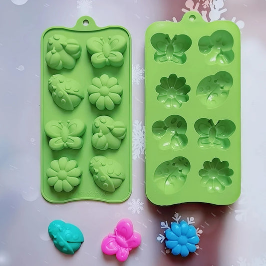 Herramientas de silicona para hornear, molde de silicona con forma de insecto/abeja/mariposa, decoración de pasteles, gelatina de caramelo, Chocolate