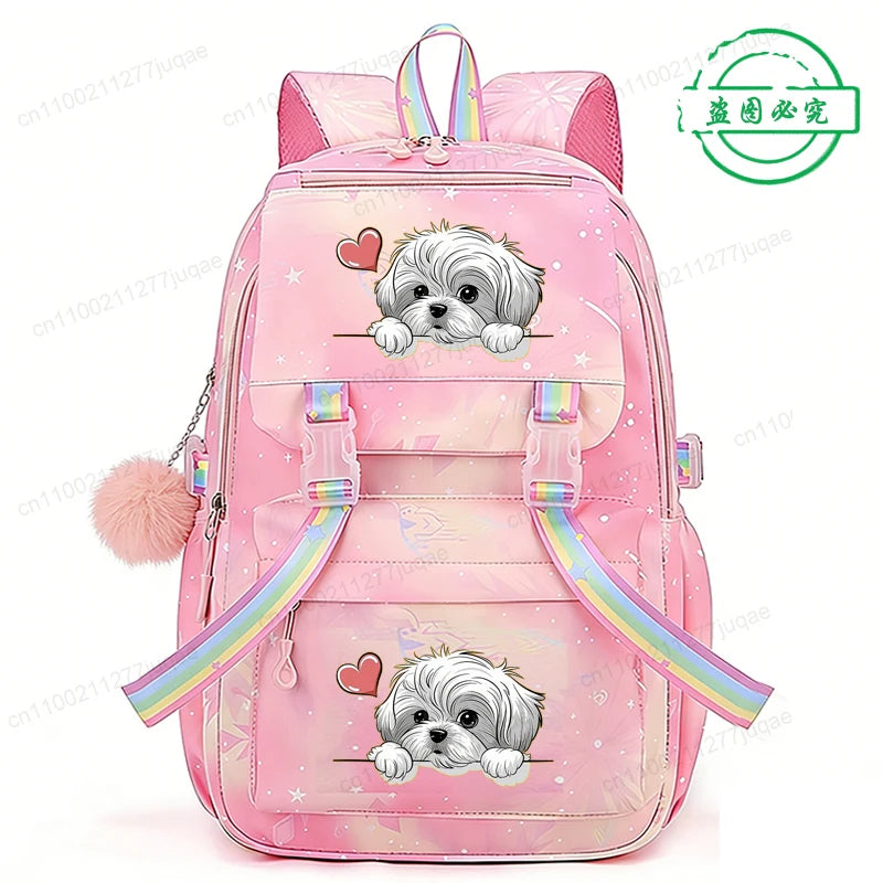 Mochila divertida con diseño de perro de Anime para niñas y niños, mochila informal para la escuela, mochila de dibujos animados, mochilas de viaje, regalo