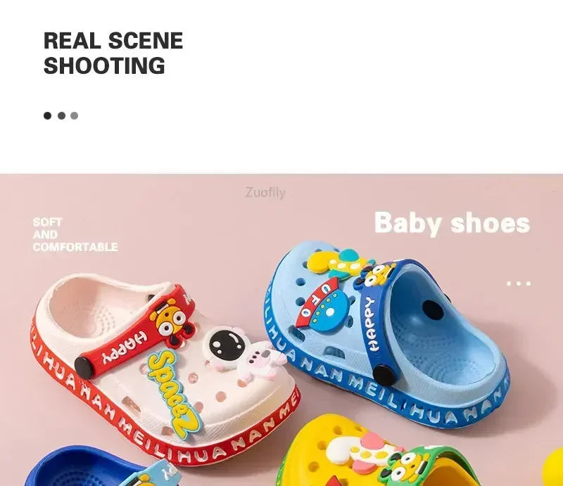 Nuevos niños, bebés, niños y niñas, zuecos de verano, suela suave, zapatillas de playa para jardín, sandalias, zapatos de bebé con agujeros de cueva para niños y niñas