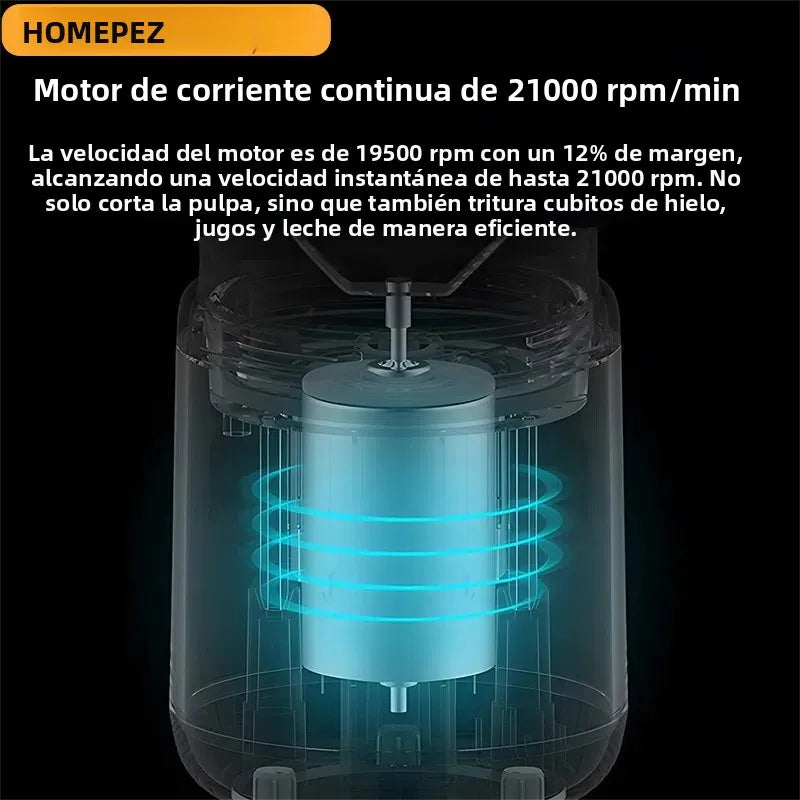 Licuadora Portátil Eléctrica con 6 Cuchillas, Multifuncional, para Jugos, Smoothies, Hielo y Procesamiento de Alimentos
