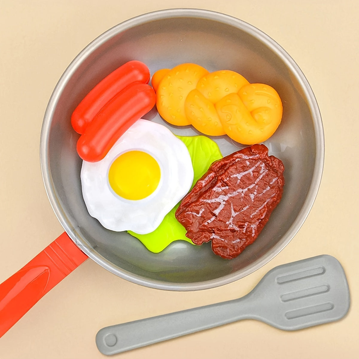 8 Uds. De juguetes de cocina para niños, utensilios de cocina de simulación, juego de juego, olla para juego de imitación, filete, pan vegetal, loro caliente, tortilla, regalo para niños