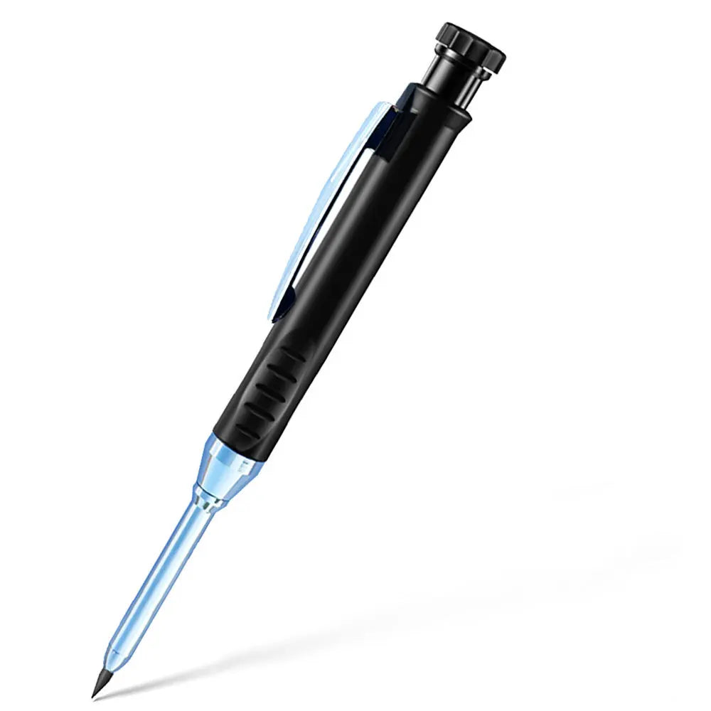 Lápiz mecánico de carpintero sólido de 2,8mm con afilador para construcción de carpintería, lápiz de carpintero de cabeza larga, suministro de papelería