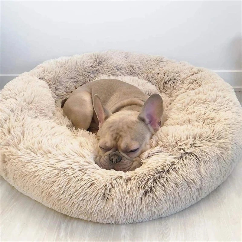 Cama redonda para mascotas de 40-90cm y 6 tamaños, cama para perros grandes, cama para gatos súper suave, casa para perros de peluche para perros medianos, casa para dormir cálido en invierno