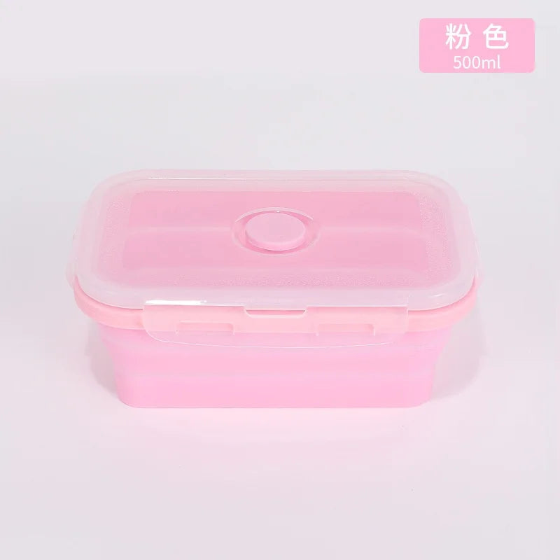 Contenedores plegables de almacenamiento de alimentos de 4PS con tapas y ventilación, juego de contenedores de preparación de comidas plegables de silicona apilables para cocina