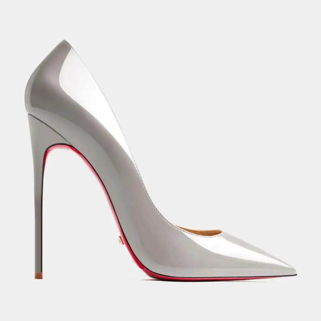 Sandalias de mujer 2026, nuevas, de tacón alto de 12 cm, estilo francés, puntiagudas, tacón delgado, sexys, negras, de boca poco profunda, zapatos individuales con suela roja para mujer.