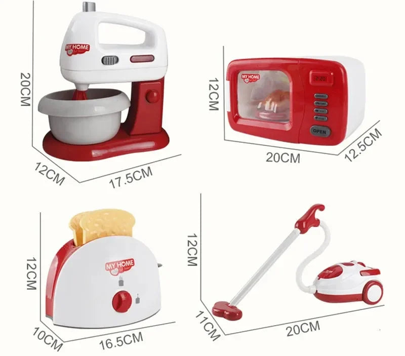 Electrodomésticos de cocina, juguetes, juego de cocina para niños, juego de cocina, accesorios para casa de muñecas, licuadora, cafetera, máquina mezcladora, tostadora