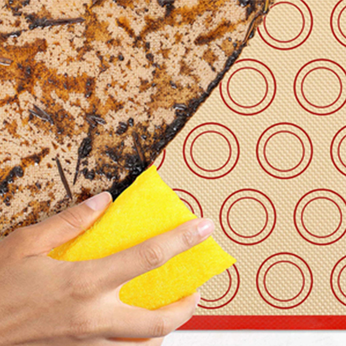 Estera de silicona para horno, fina de 0,4mm, reutilizable, antiadherente, resistente al calor, revestimiento de hojas, herramientas para hornear para galletas, 1 ud.