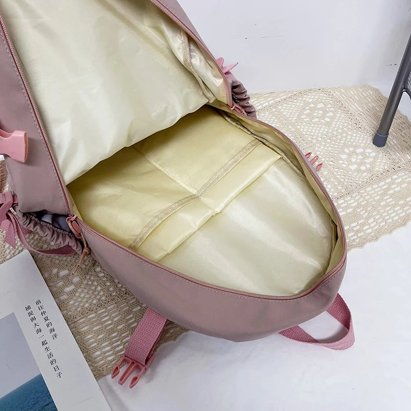 Mochilas bonitas para mujer, mochila escolar de nailon con múltiples bolsillos impermeable para estudiantes y niñas, mochila Kawaii para ordenador portátil, Mochilas