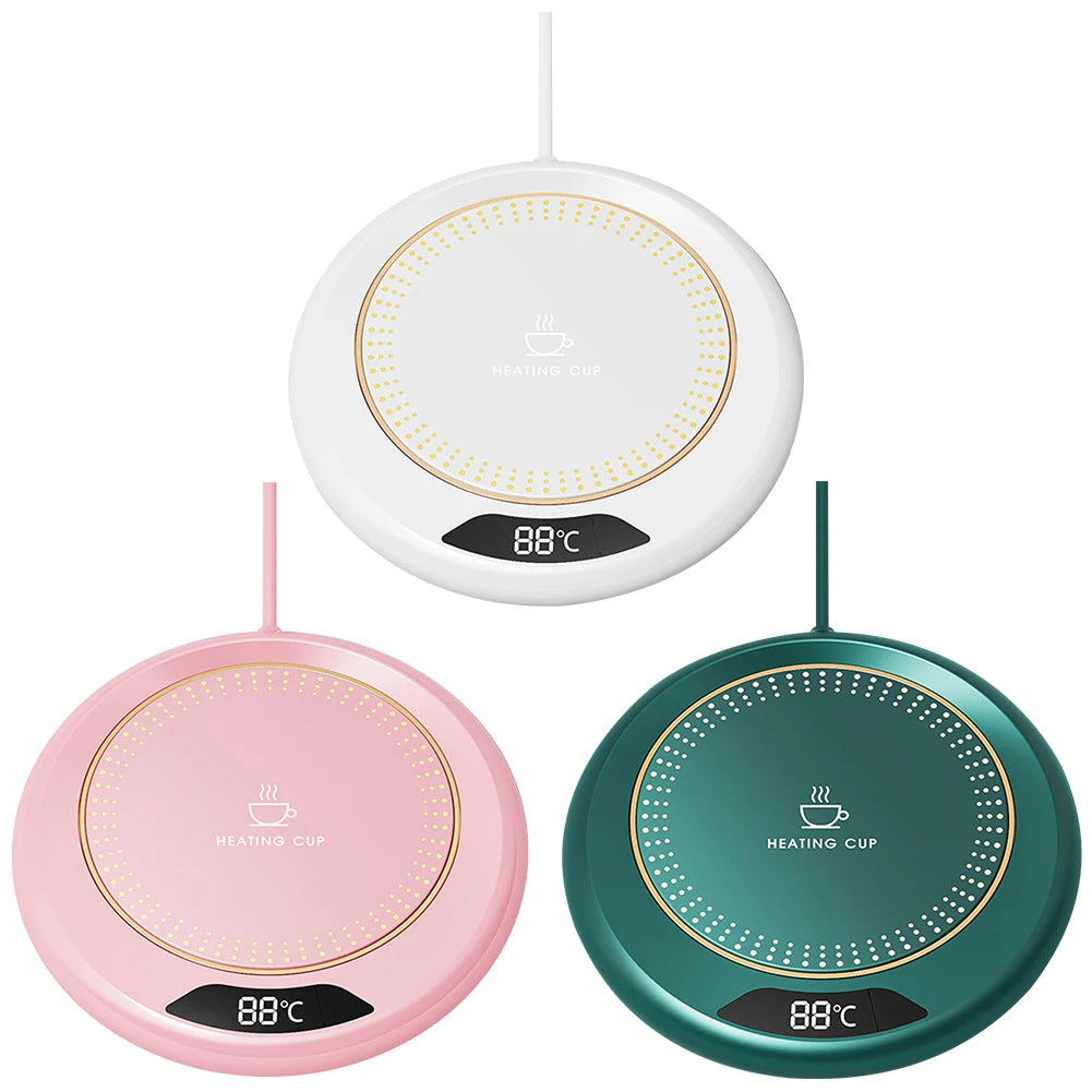 Calentador de Tazas de Café con Temperatura Ajustable, Posavasos Calefactor con 3 Ajustes de Temperatura, Calentador de Tazas de Escritorio con Apagado Automático, Calentador de Agua y Leche