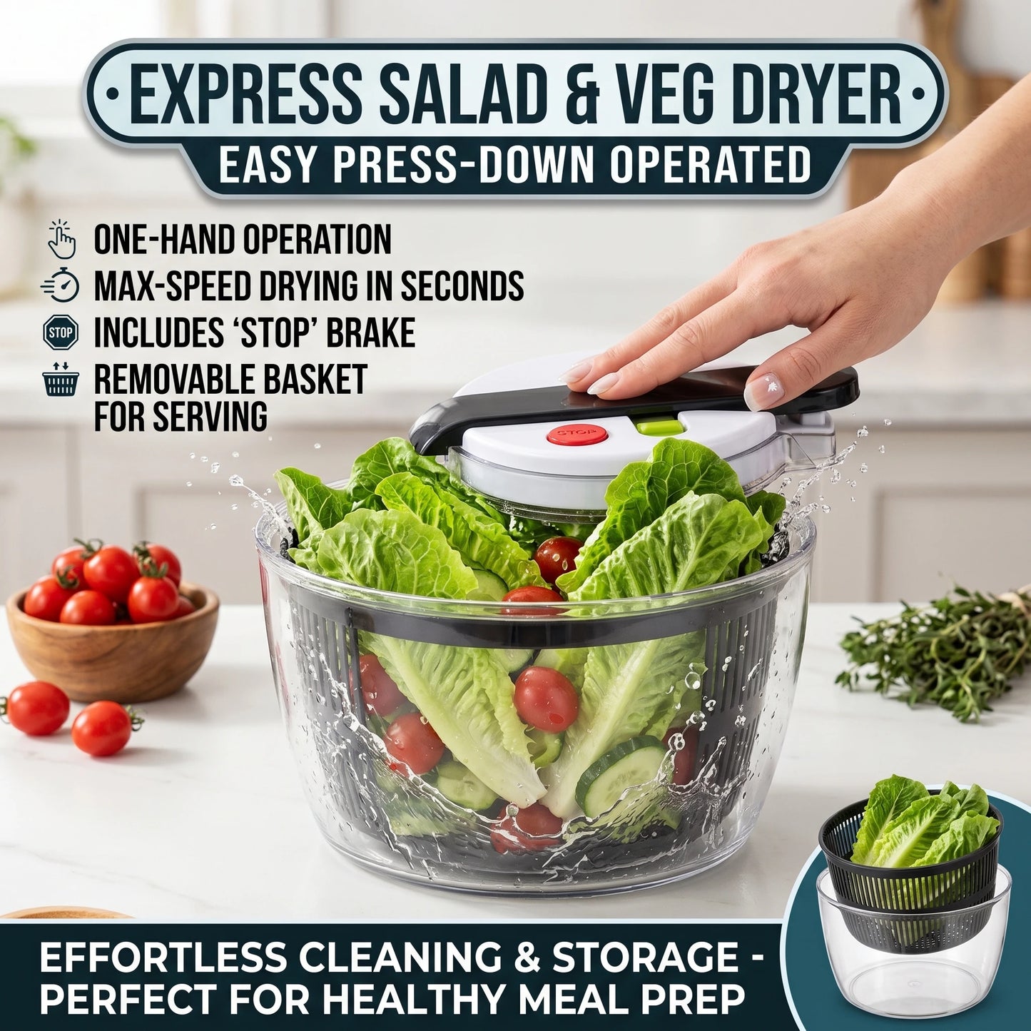 Deshidratador de verduras multifuncional, mezclador secador de verduras, giratorio para ensalada, hoja de lechuga