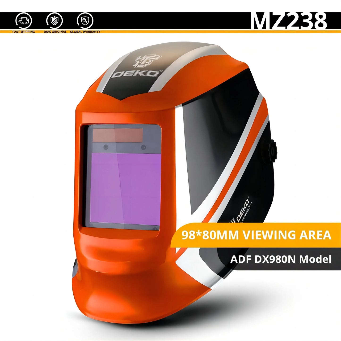 DEKO - Casco de soldadura eléctrica solar con ， Casco de soldadura ajustable ， Oscurecimiento automático ajustable, Rango 4/9 - 13 MIG MMA, Máscara, Lente para máquina de soldar