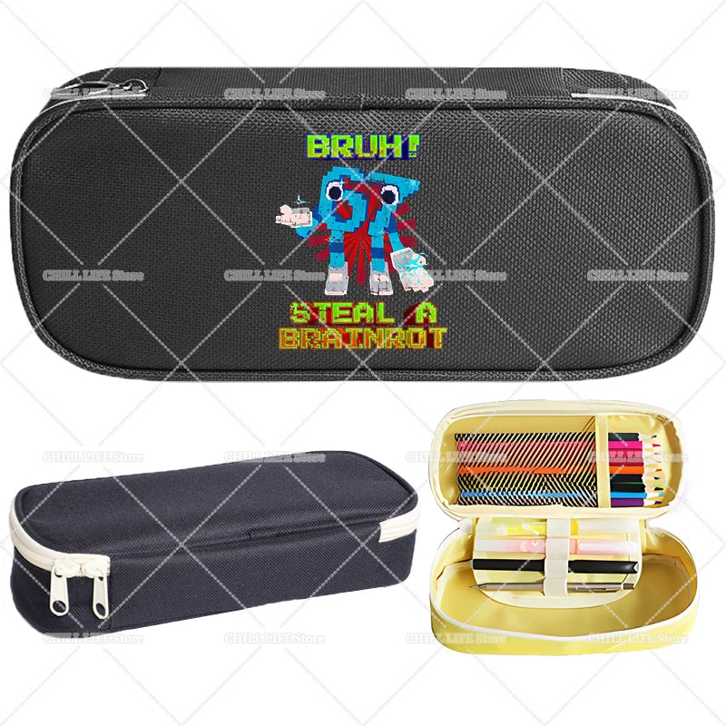 Estuches para lápices Ruba A Brainrot, dibujos animados 67 Six Seven, bolsas para bolígrafos de gran capacidad, bolsa para lápices para niños y niñas, suministros de papelería escolar, regalo