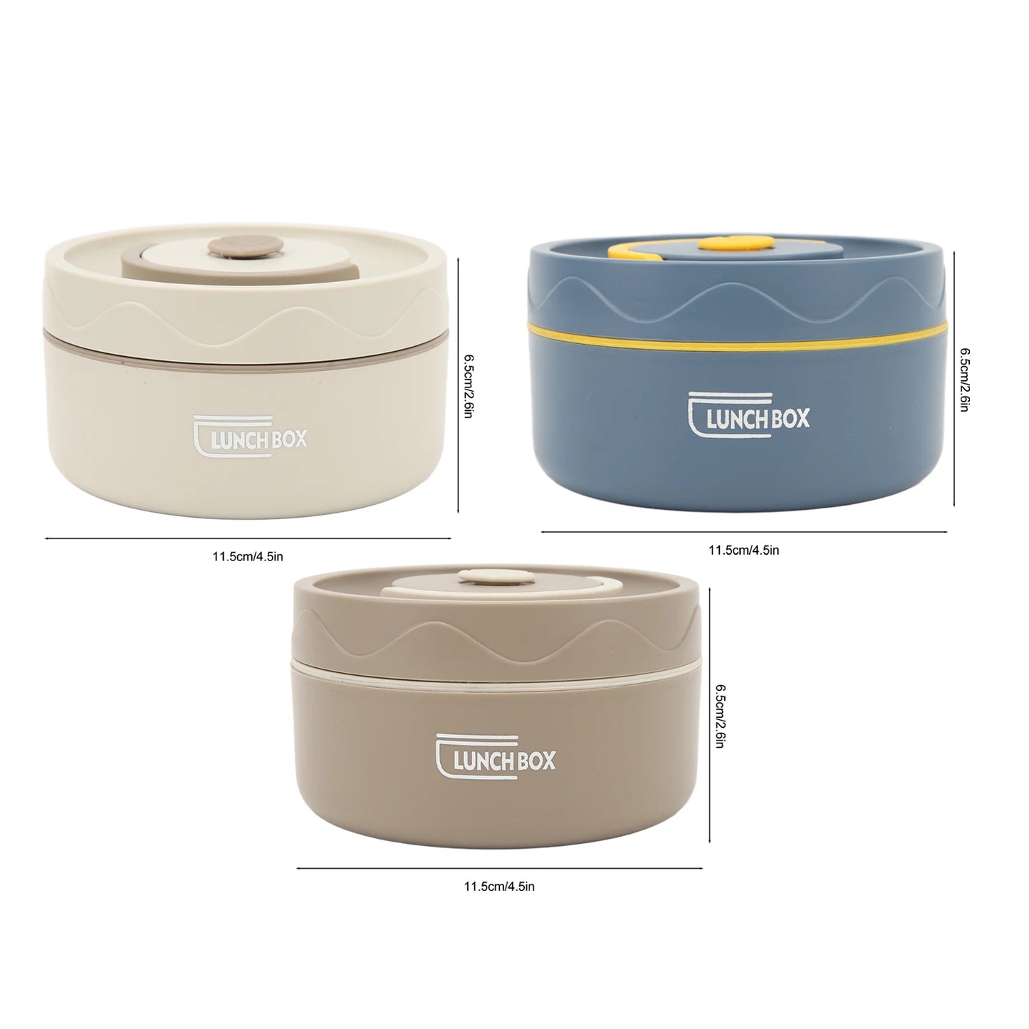 Olla de cocina térmica de aislamiento térmico de 440ml, recipiente térmico portátil de doble capa de acero inoxidable con forma redonda, 1 Uds.