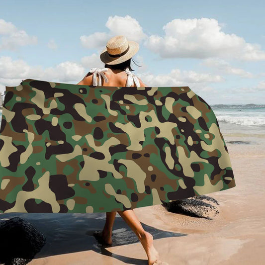 Toalla de playa de microfibra con patrón de camuflaje, toalla de playa de microfibra, absorbente, secado rápido, suave, Yoga, complejo turístico, montaña