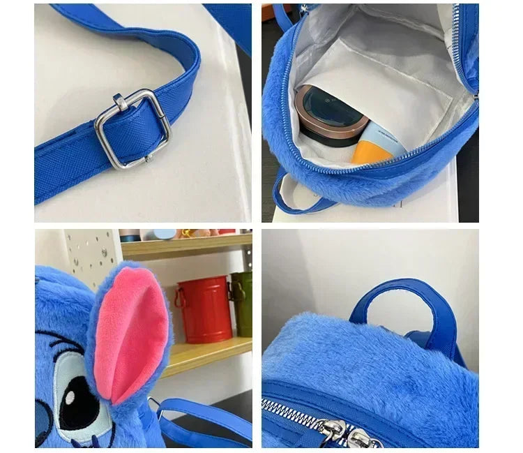 Mochila de Peluche Stitch 2026, Mochila Escolar Japonesa Azul con Diseño Divertido de Stitch, Mochila de Gran Capacidad para Estudiantes, Bolsa de Jardín de Infancia, Regalo para Niños