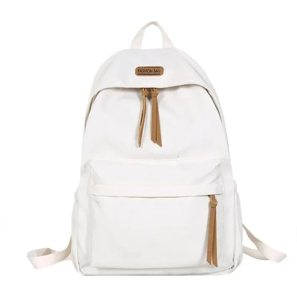 Mochila escolar de gran capacidad, mochila escolar con cremallera de color sólido para estudiantes universitarios, mochilas de compras de estilo sencillo, versión coreana