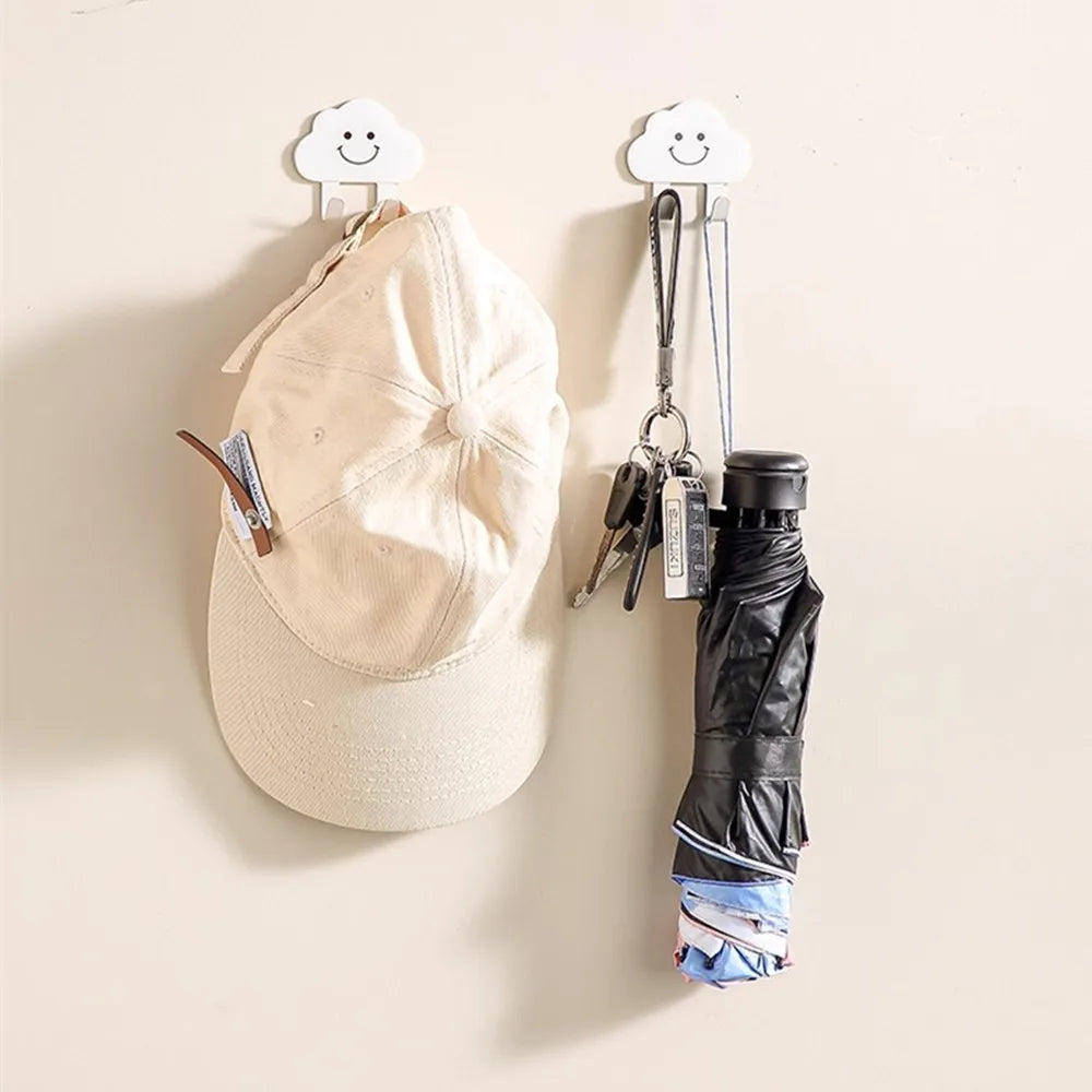 Hojas lindas, ganchos en forma de arcoíris, adhesivo fuerte, soporte de carga, sin perforaciones, puerta de cocina, sombrero, baño, toalla colgante, pared