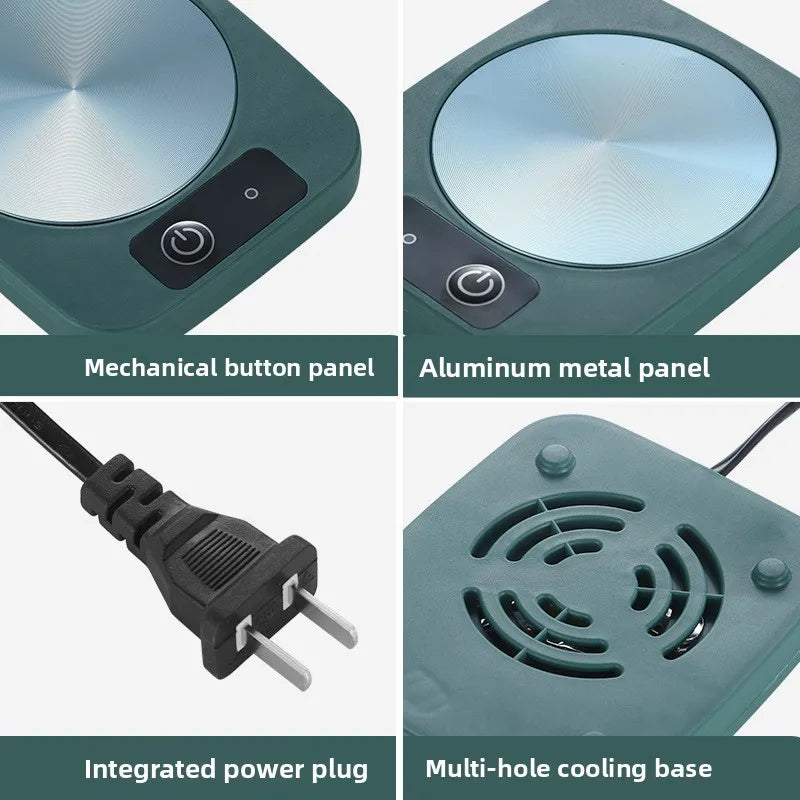 Calentador de Tazas Inteligente a 55 Grados, Enchufe EU/US 220V/110V, Almohadilla Térmica Aislada, Posavasos Calefactor para Leche, Café, Oficina, Té, Uso Doméstico