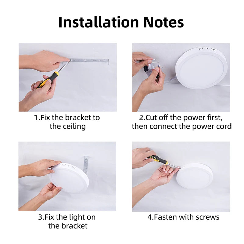 Lámpara de techo Led 110-265V Panel ultrafino luz Led para sala de estar dormitorio iluminación interior 20W 30W luces de techo redondas cuadradas